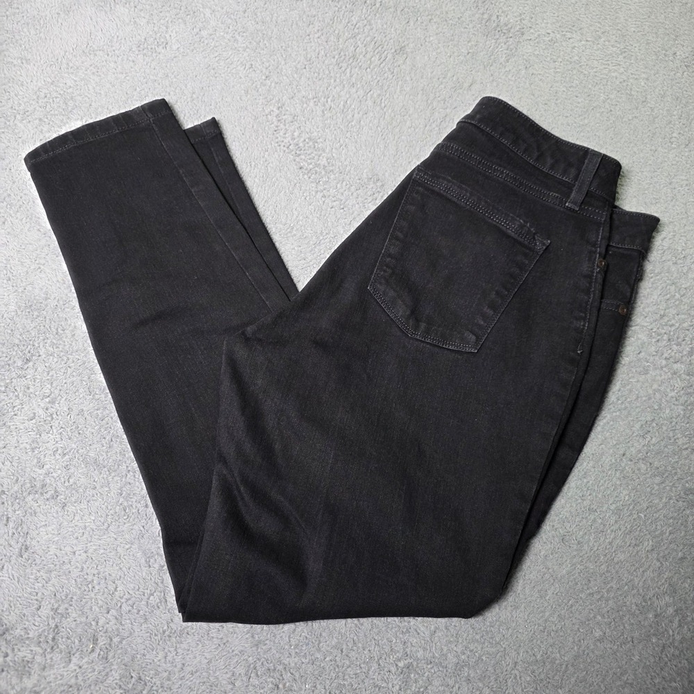 LL Bean Womens 12 PET Classic Fit Jeans Black Tapered High Rise 508206
